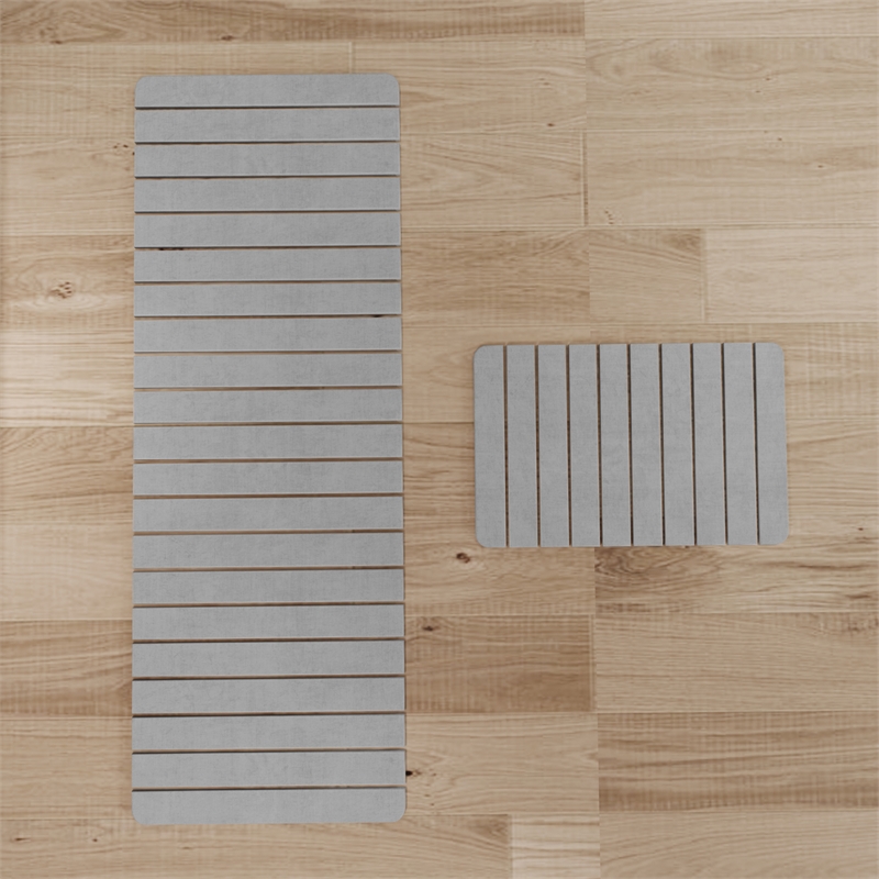 Diatomite Quick-Dry Water-Absorbing Kitchen Mat Sets - X-Large + Medium Gray Mat