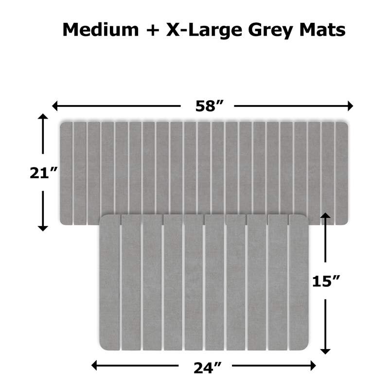 Diatomite Quick-Dry Water-Absorbing Kitchen Mat Sets - X-Large + Medium Gray Mat