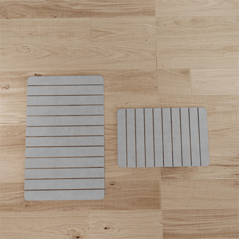 Diatomite Quick-Dry Water-Absorbing Kitchen Mat Sets - Large + Medium Gray Mats