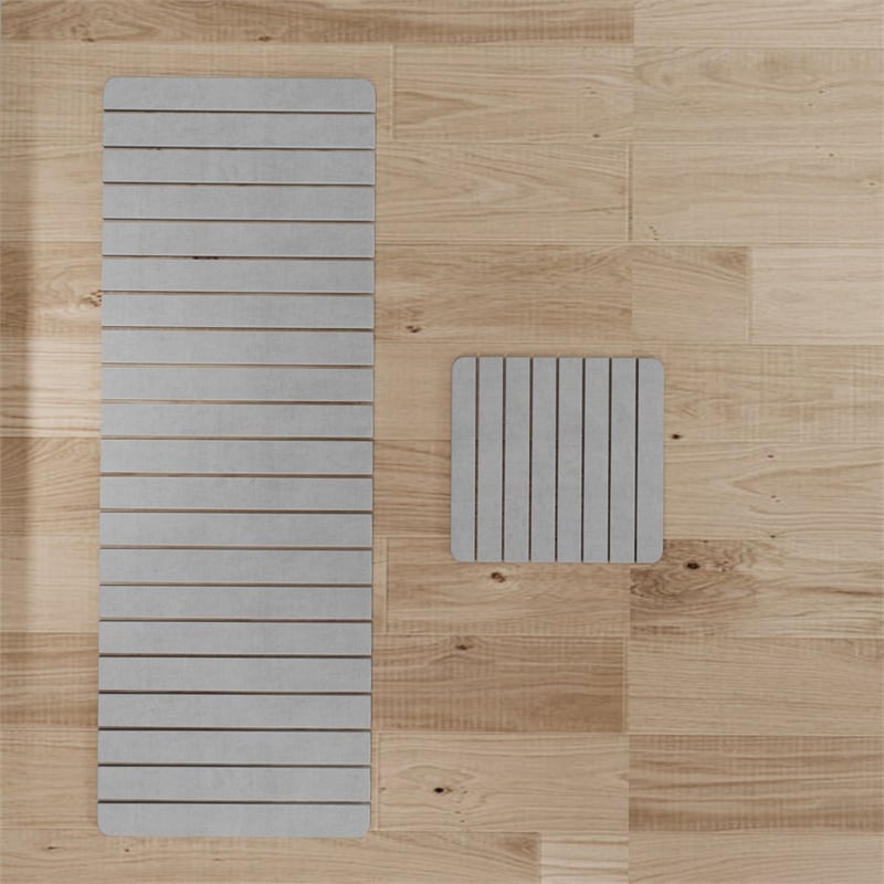 Diatomite Quick-Dry Water-Absorbing Kitchen Mat Sets - X-Large + Small Gray Mats