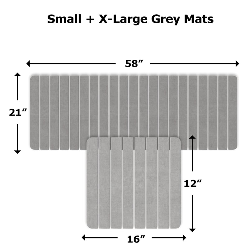 Diatomite Quick-Dry Water-Absorbing Kitchen Mat Sets - X-Large + Small Gray Mats