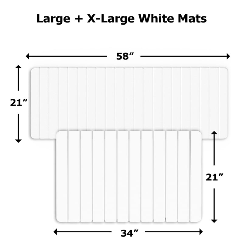 Diatomite Quick-Dry Water-Absorbing Kitchen Mat Sets -X-Large + Large White Mats