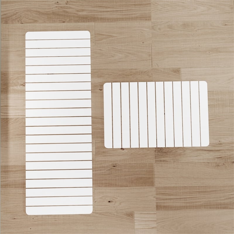 Diatomite Quick-Dry Water-Absorbing Kitchen Mat Sets -X-Large + Large White Mats