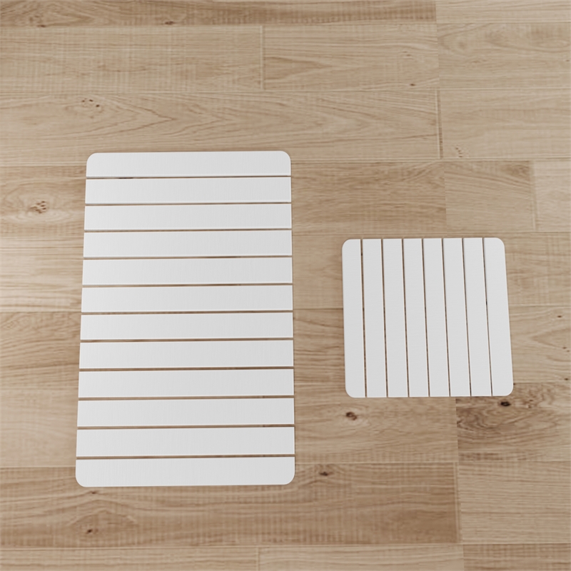 Diatomite Quick-Dry Water-Absorbing Kitchen Mat Sets - Large + Small White Mats