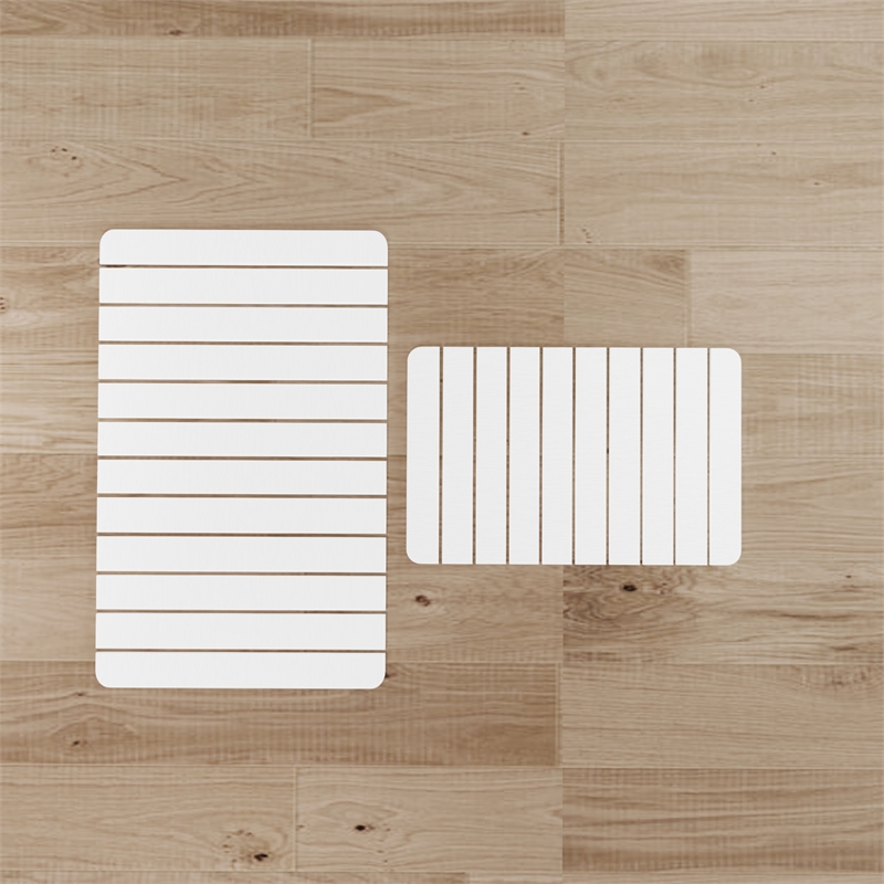 Diatomite Quick-Dry Water-Absorbing Kitchen Mat Sets - Large + Medium White Mats