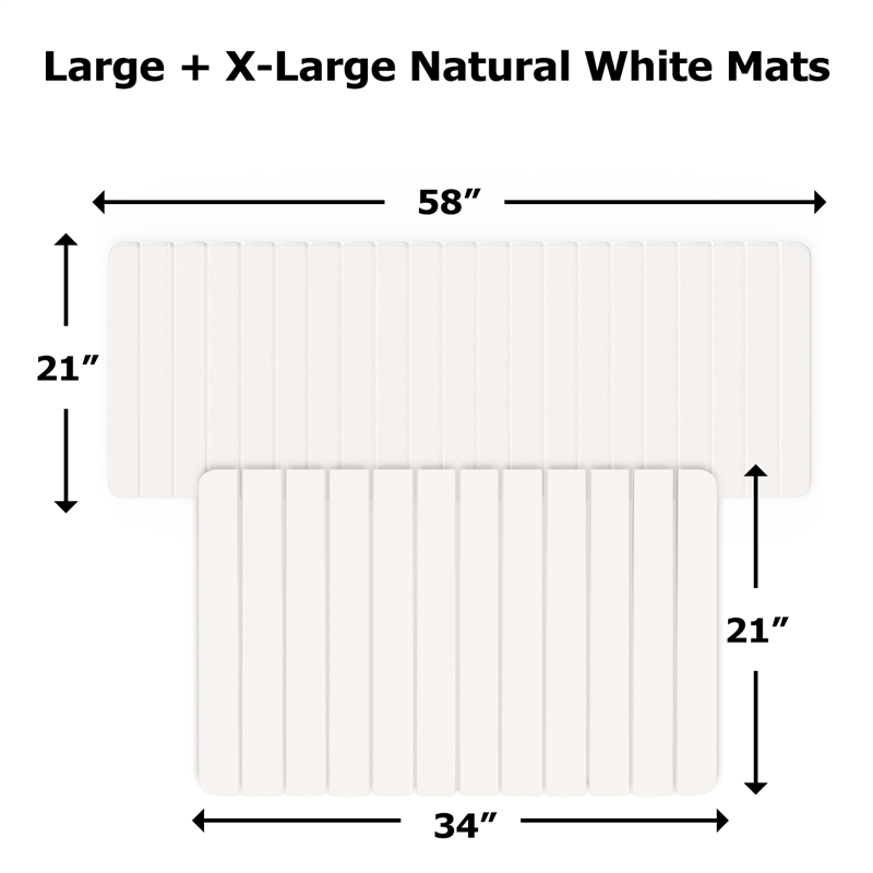 Diatomite QuickDry Water-Absorbing Kitchen Mat Set - XLarge+Large Natural White