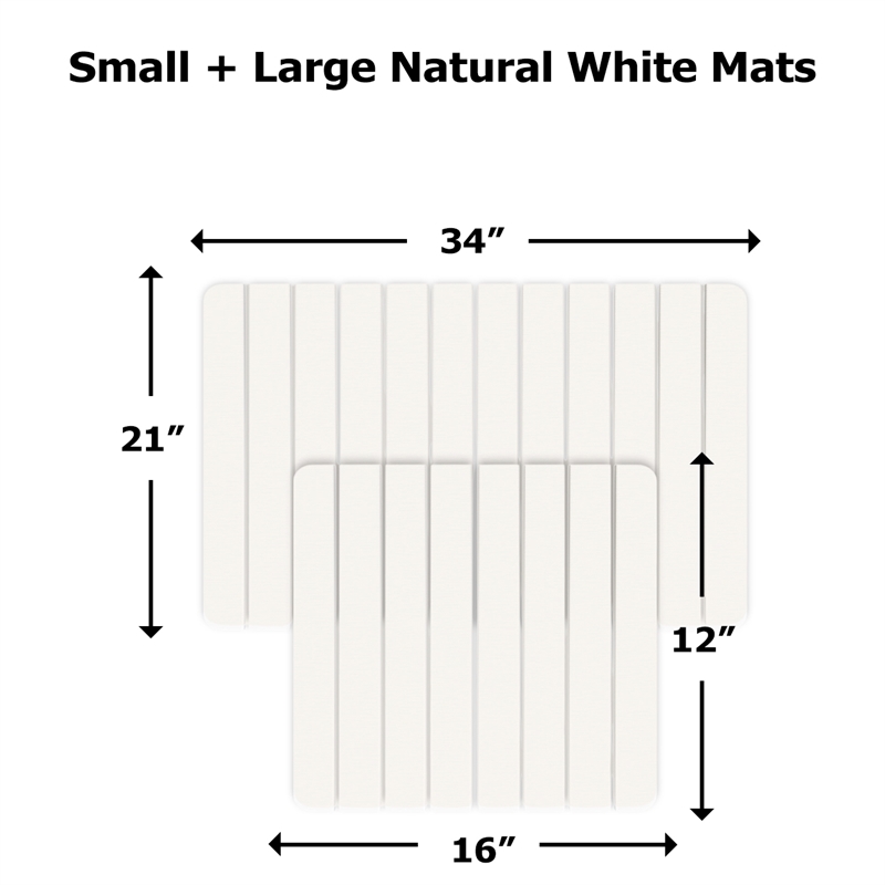 Diatomite Quick-Dry Water-Absorbing Kitchen Mat Sets - Large+Small Natural White