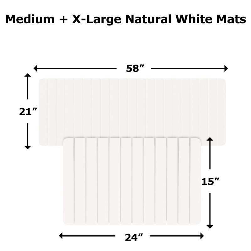 Diatomite Quick-Dry Water-Absorbing Kitchen Mat Sets-XLarge+Medium Natural White