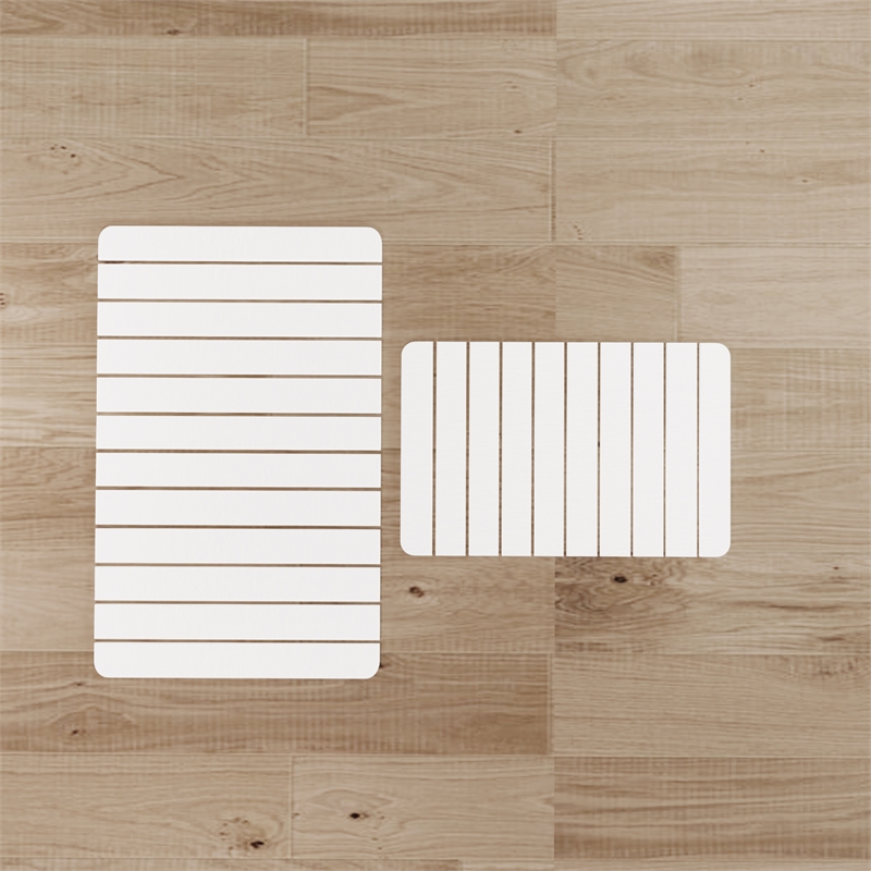Diatomite Quick-Dry Water-Absorbing Kitchen Mat Sets-Large+Medium Natural  White