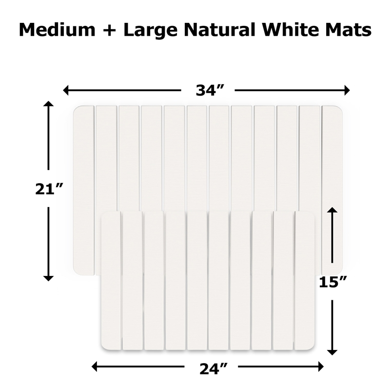 Diatomite Quick-Dry Water-Absorbing Kitchen Mat Sets-Large+Medium Natural  White
