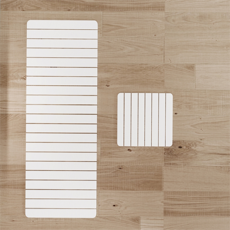 Diatomite Quick-Dry Water-Absorbing Kitchen Mat Sets -XLarge+Small Natural White