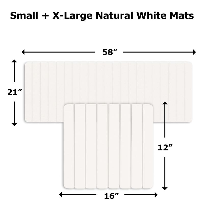 Diatomite Quick-Dry Water-Absorbing Kitchen Mat Sets -XLarge+Small Natural White