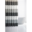Morden Gray Stripe Printed Pieced Polyester Fabric Shower Curtain - 72