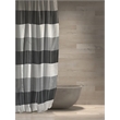 Morden Gray Stripe Printed Pieced Polyester Fabric Shower Curtain - 72