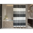 Morden Gray Stripe Printed Pieced Polyester Fabric Shower Curtain - 72