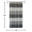 Morden Gray Stripe Printed Pieced Polyester Fabric Shower Curtain - 72