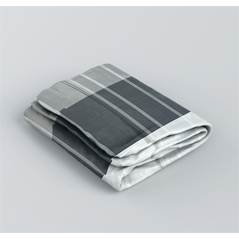 Morden Gray Stripe Printed Pieced Polyester Fabric Shower Curtain - 72