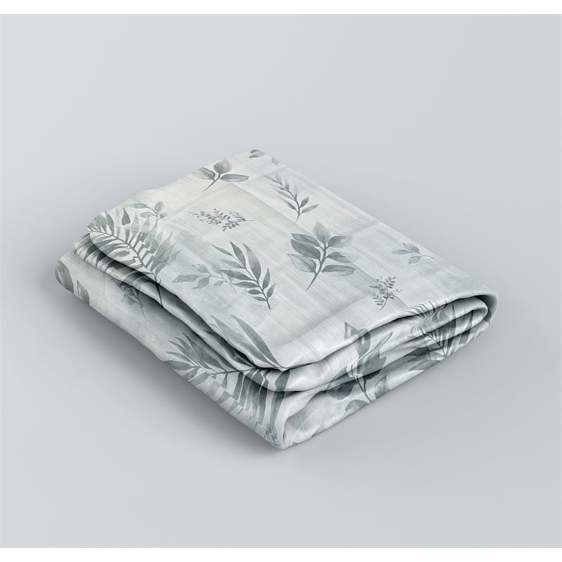 Rothbury Green Leaf Printed Fabric Waterproof  Shower Curtain - 54