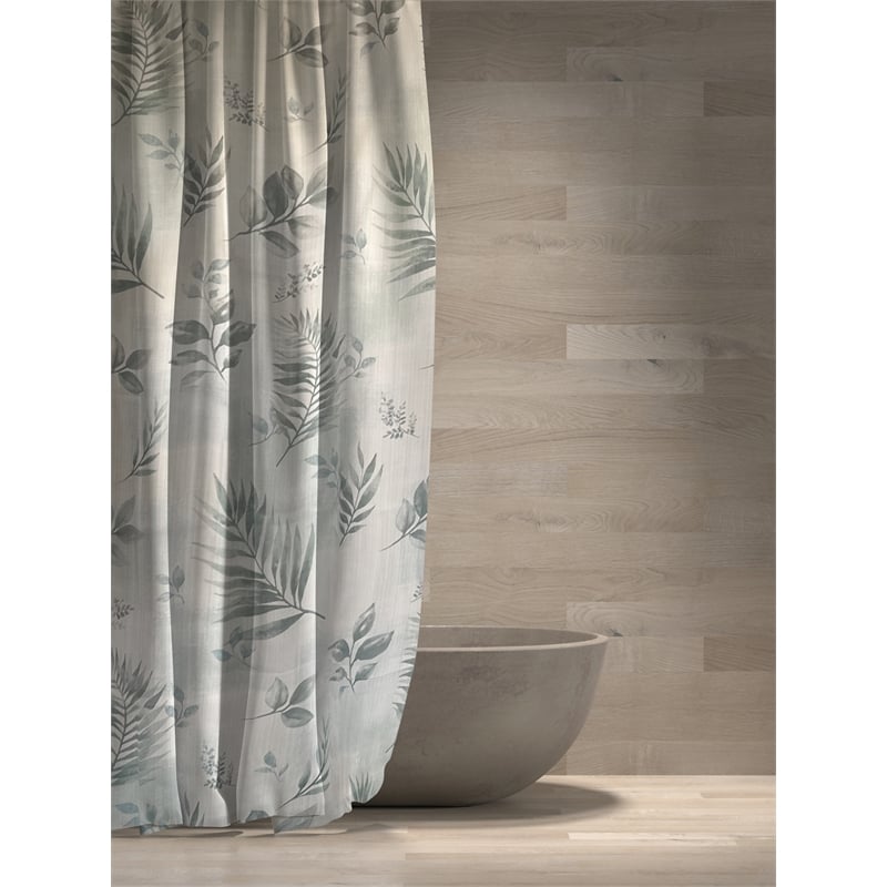 Rothbury Green Leaf Printed Fabric Waterproof  Shower Curtain - 54