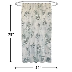 Rothbury Green Leaf Printed Fabric Waterproof  Shower Curtain - 54&quotx78&quot