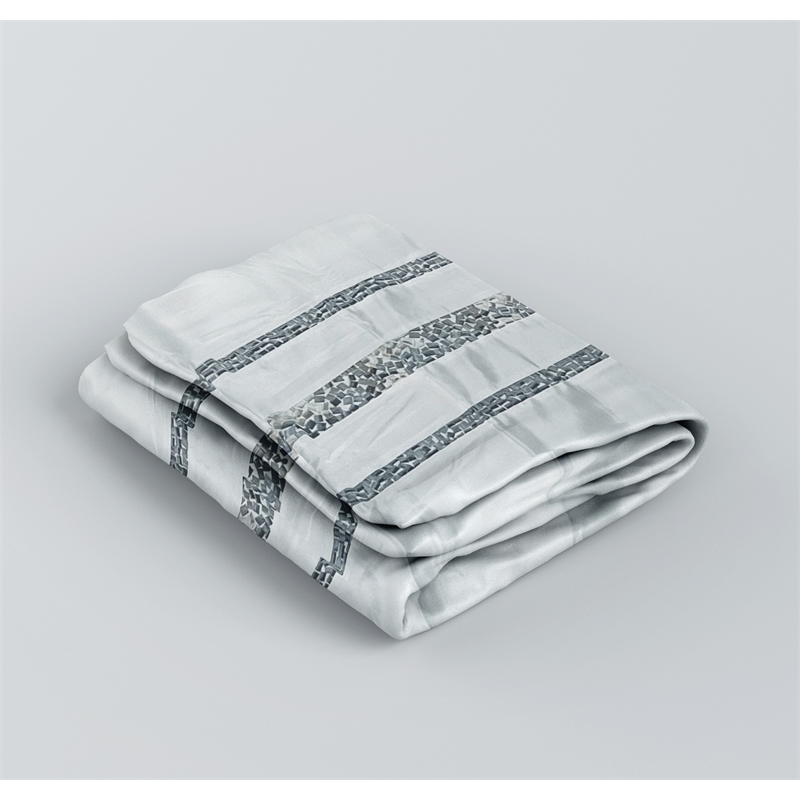 Urben White Soft Fabric Shower Curtain Pieced Unique pattern - 70