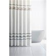Urben White Soft Fabric Shower Curtain Pieced Unique pattern - 70