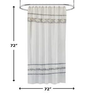 Urben White Soft Fabric Shower Curtain Pieced Unique pattern - 70&quot x 75&quot
