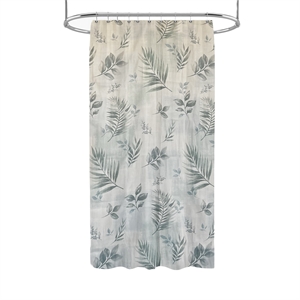 Rothbury Green Leaf Printed Fabric Waterproof  Shower Curtain - 70&quotx15&quot