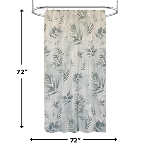 Rothbury Green Leaf Printed Fabric Waterproof  Shower Curtain -  72&quotx72&quot