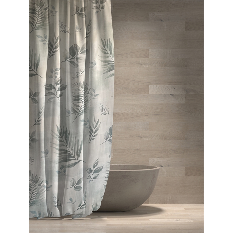 Rothbury Green Leaf Printed Fabric Waterproof  Shower Curtain -  72