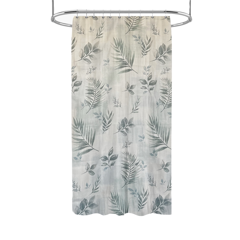 Rothbury Green Leaf Printed Fabric Waterproof  Shower Curtain -  72