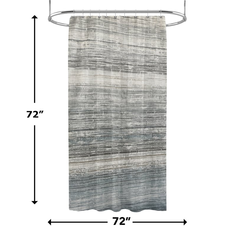 Morden Nomad Blue Faux Marble Polyester Gradient Shower Curtain - 72