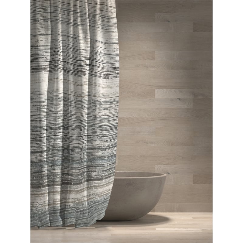 Morden Nomad Blue Faux Marble Polyester Gradient Shower Curtain - 72