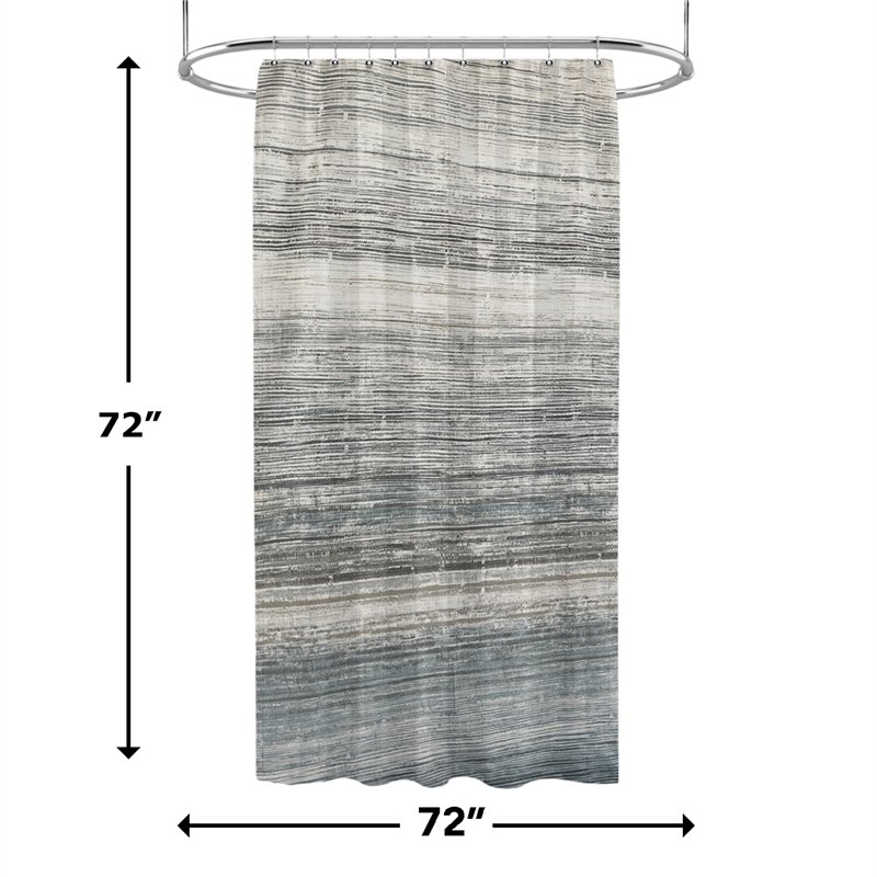 Morden Nomad Blue Faux Marble Polyester Gradient Shower Curtain - 72