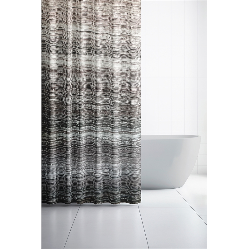 Morden Nomad Brown Faux Marble Polyester Gradient Shower Curtain - 72