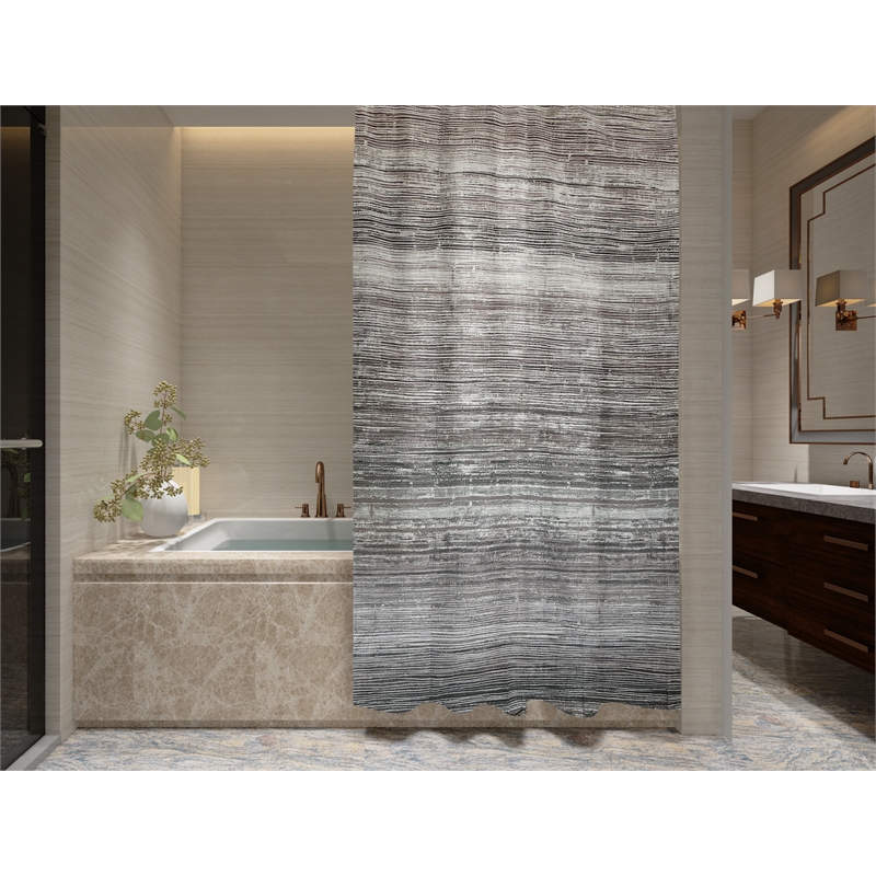 Morden Nomad Brown Faux Marble Polyester Gradient Shower Curtain - 54