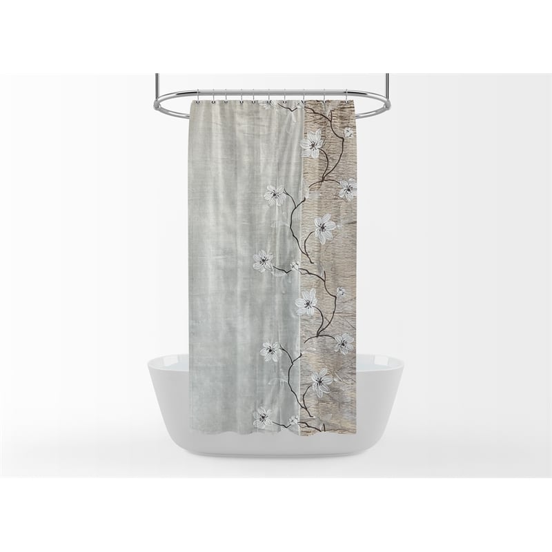 Morden&Cassic Combine Magnolia Vine Printed Fabric Shower Curtain - 72