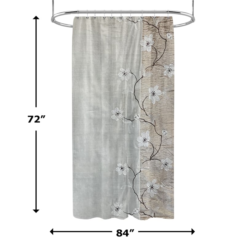 Morden&Cassic Combine Magnolia Vine Printed Fabric Shower Curtain - 72