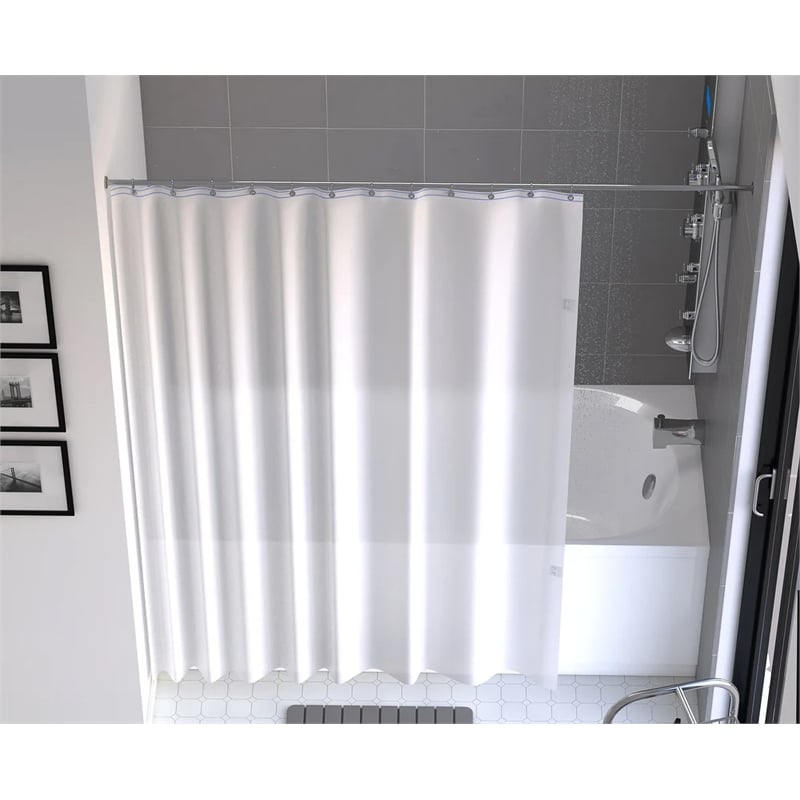 Commercial Grade Protected PEVA Frosty White Shower Curtain Liner - 70