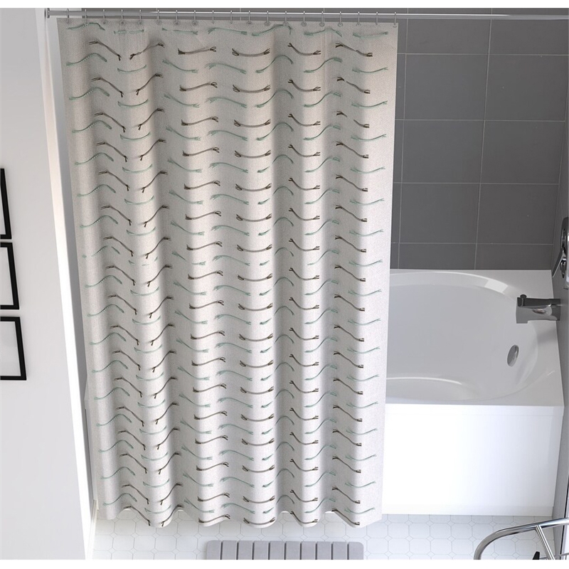 Morden Colorful Dash Cotton Fabric Shower Curtain - 70