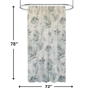 Rothbury Green Leaf Printed Fabric Waterproof  Shower Curtain -  72&quotx78&quot