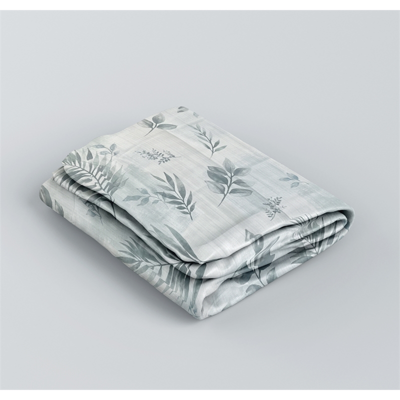 Rothbury Green Leaf Printed Fabric Waterproof  Shower Curtain - 70