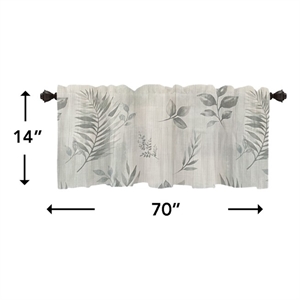 Rothbury Green Leaf Printed Fabric Waterproof  Shower Curtain - 70&quot x 14&quot