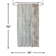 Morden&Cassic Combine Magnolia Printed Fabric Bronze Shower Curtain - 70