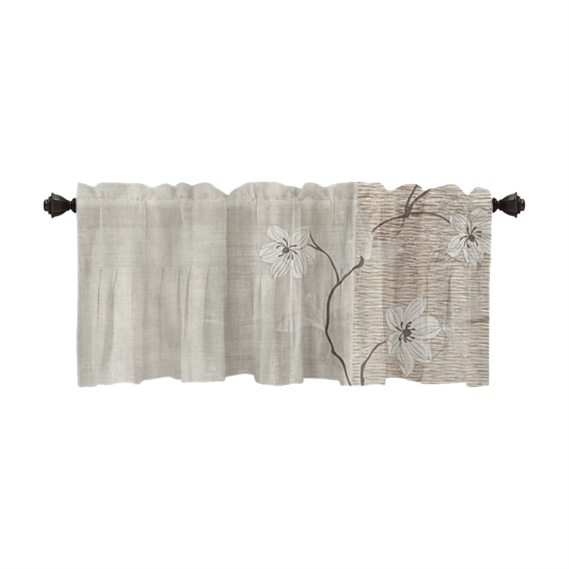 Morden&Cassic Combine Magnolia Printed Fabric Bronze Window Valance - 70