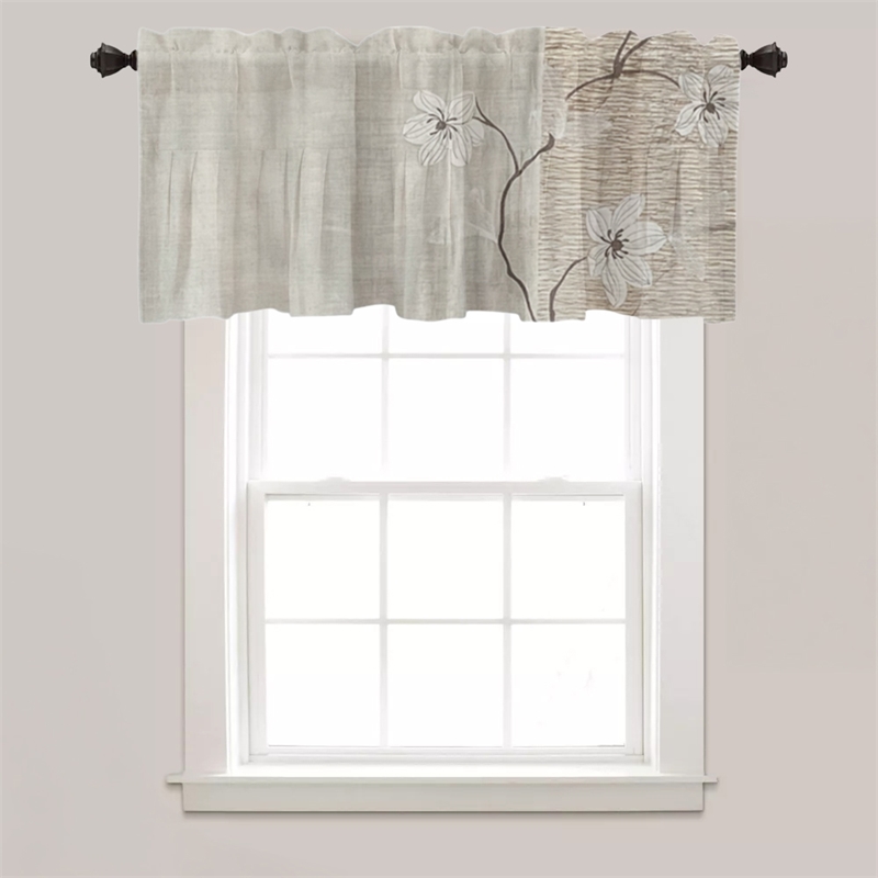 Morden&Cassic Combine Magnolia Printed Fabric Bronze Window Valance - 70