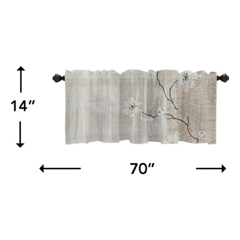 Morden&Cassic Combine Magnolia Printed Fabric Bronze Window Valance - 70