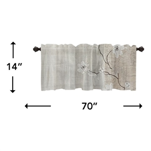 Morden&Cassic Combine Magnolia Printed Fabric Bronze Window Valance - 70&quotx14&quot