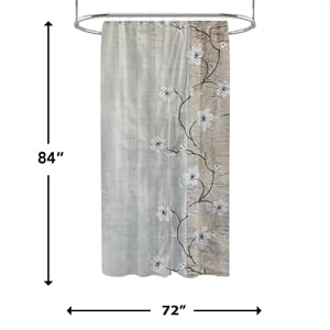 Morden&Cassic Combine Magnolia Printed Fabric Bronze Shower Curtain - 54&quotx78&quot