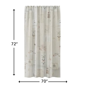 70&quot x 72&quot Floral&Butterfly Pattern Beige Shower Curtain